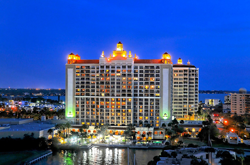 Downtown Sarasota at twilight